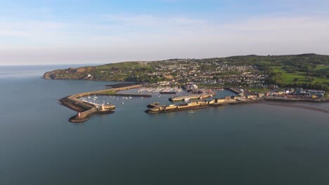 howth pier - 4k cinematic drone footage during sunset - co.dublin - ireland 05.06