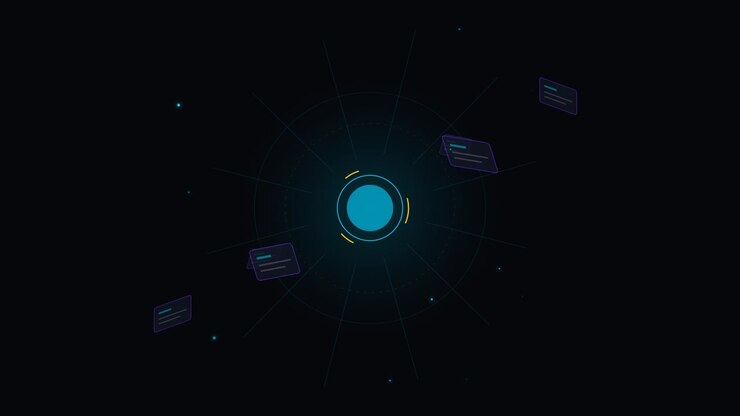 Abstract Digital Network Interface with Floating Data Nodes