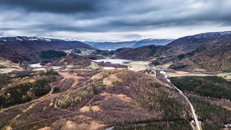 The-wide-lush-valley-surrounded-by-mountains