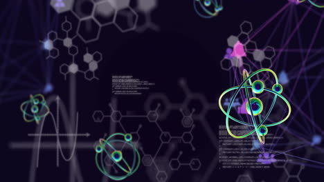 animation of scientific data processing over dark background