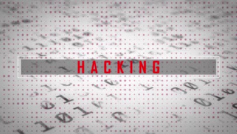 Animation-of-hacking-text-and-data-processing-on-white-background