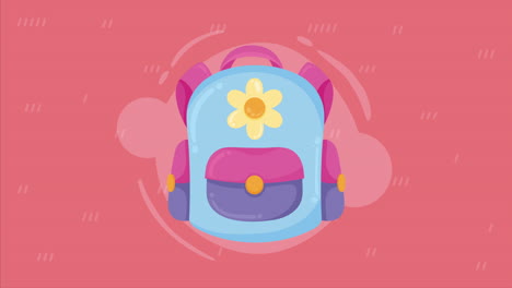 animación del equipo de la bolsa escolar azul