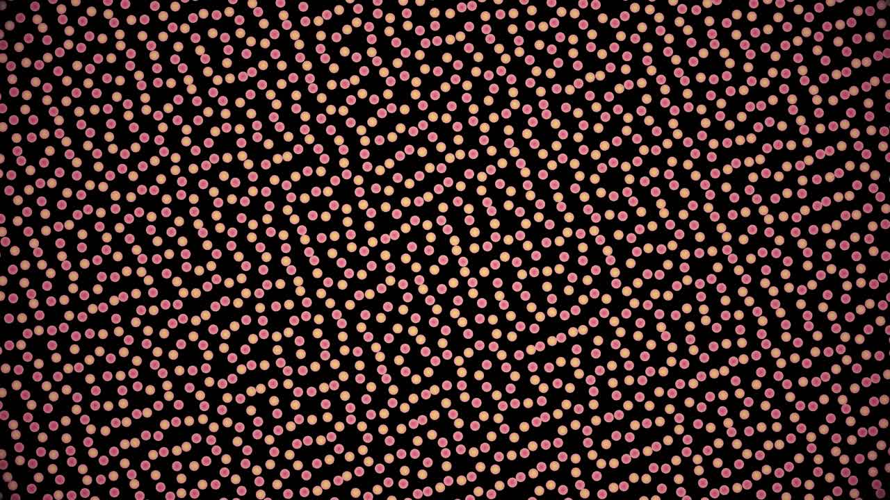 Abstract Geometric Pattern with Pink and Yellow Circles
