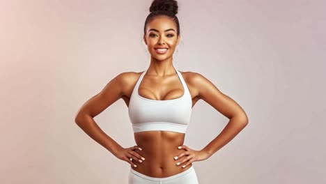 fit and beautiful woman in sports bra