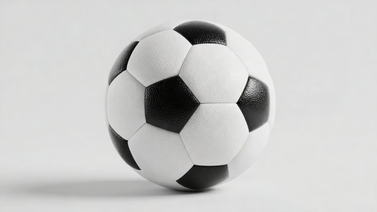 A Classic Soccer Ball Displaying its Distinctive Pattern and Texture, Emphasizing the Sport's Passion and Energy in an Artistic Presentation