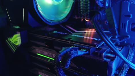 close-up view of a high-end gaming pc build