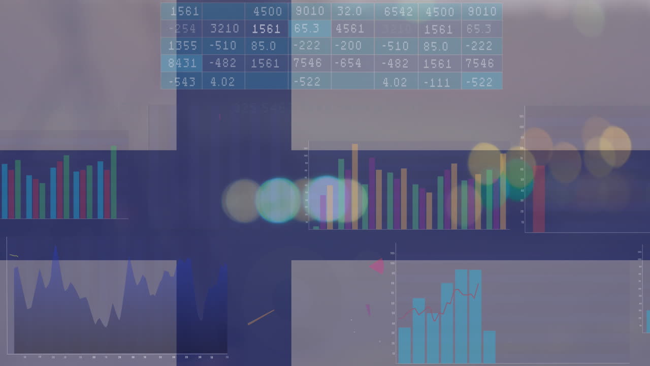 animación del procesamiento de datos financieros sobre la bandera de finlandia