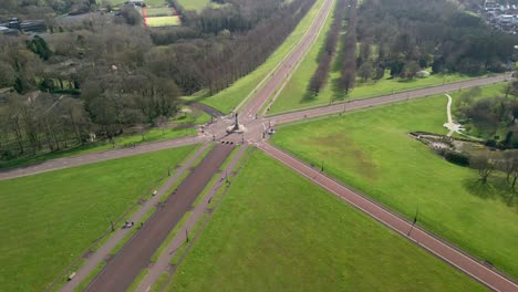 wide shot of stormont estate, belfast from above on a sunny day