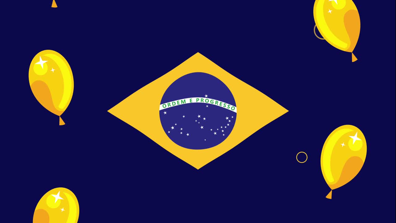 brazil country flag with balloons helium