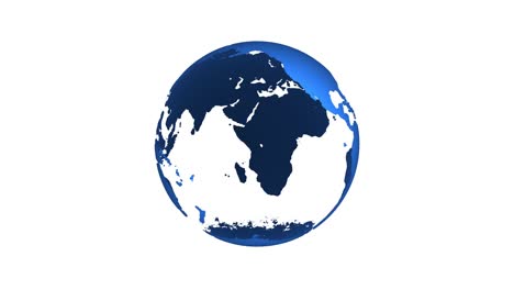 animación del globo giratorio del planeta tierra sobre un fondo blanco. bucle de 4k.