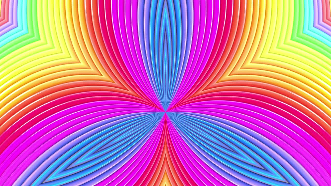 colores del arco iris rayas abstractas, fondo en 4k con pintura brillante brillante animación sin costuras suave con color gradiente estructuras simétricas 7