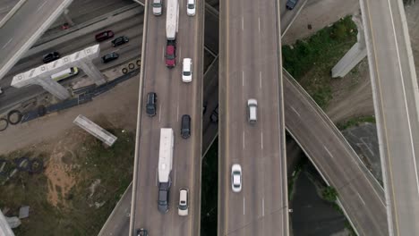 this video is about a birds eye view of rush hour traffic on major freeway in houston