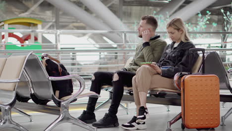 couple waiting at the airport