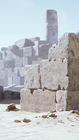 ruins of an ancient stone structure in the desert