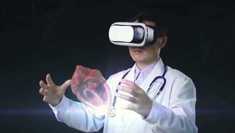 doctor using vr to visualize a heart
