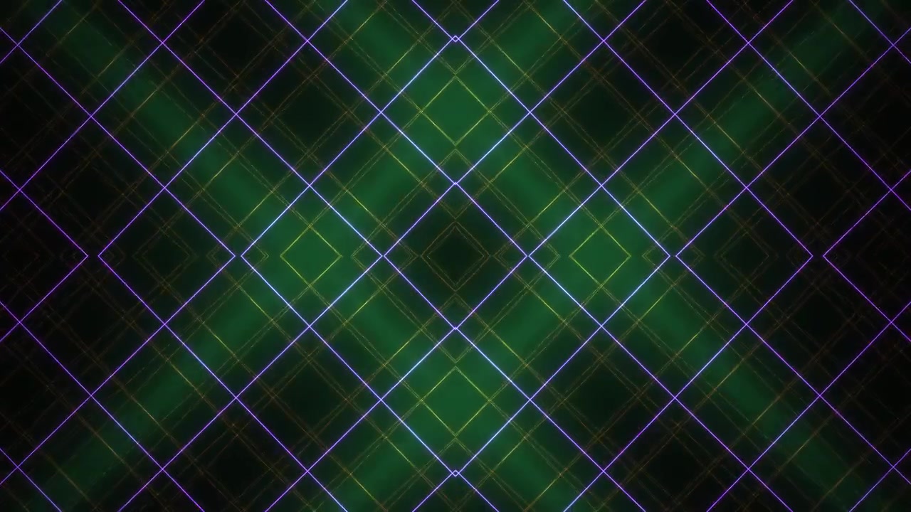 Abstrakti geometrinen ruudukkoanimaatio sykkivillä neonviivoilla