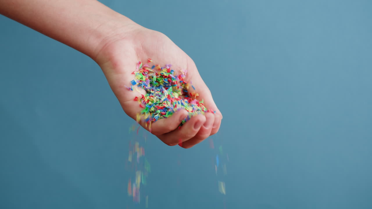 Handful of Colorful Plastic Scraps
