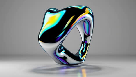 abstract iridescent metallic form