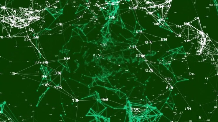 Network of connections against green background