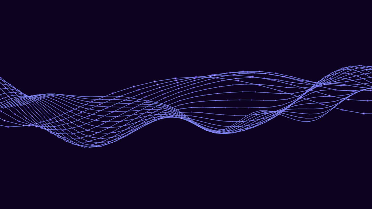 patrón de ondas futuristas de líneas y puntos en degradado negro.