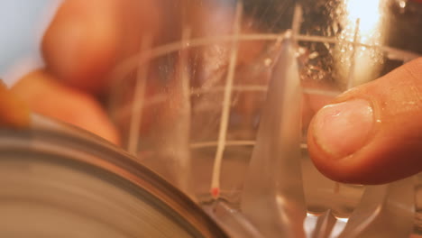 glassblower working on a glass