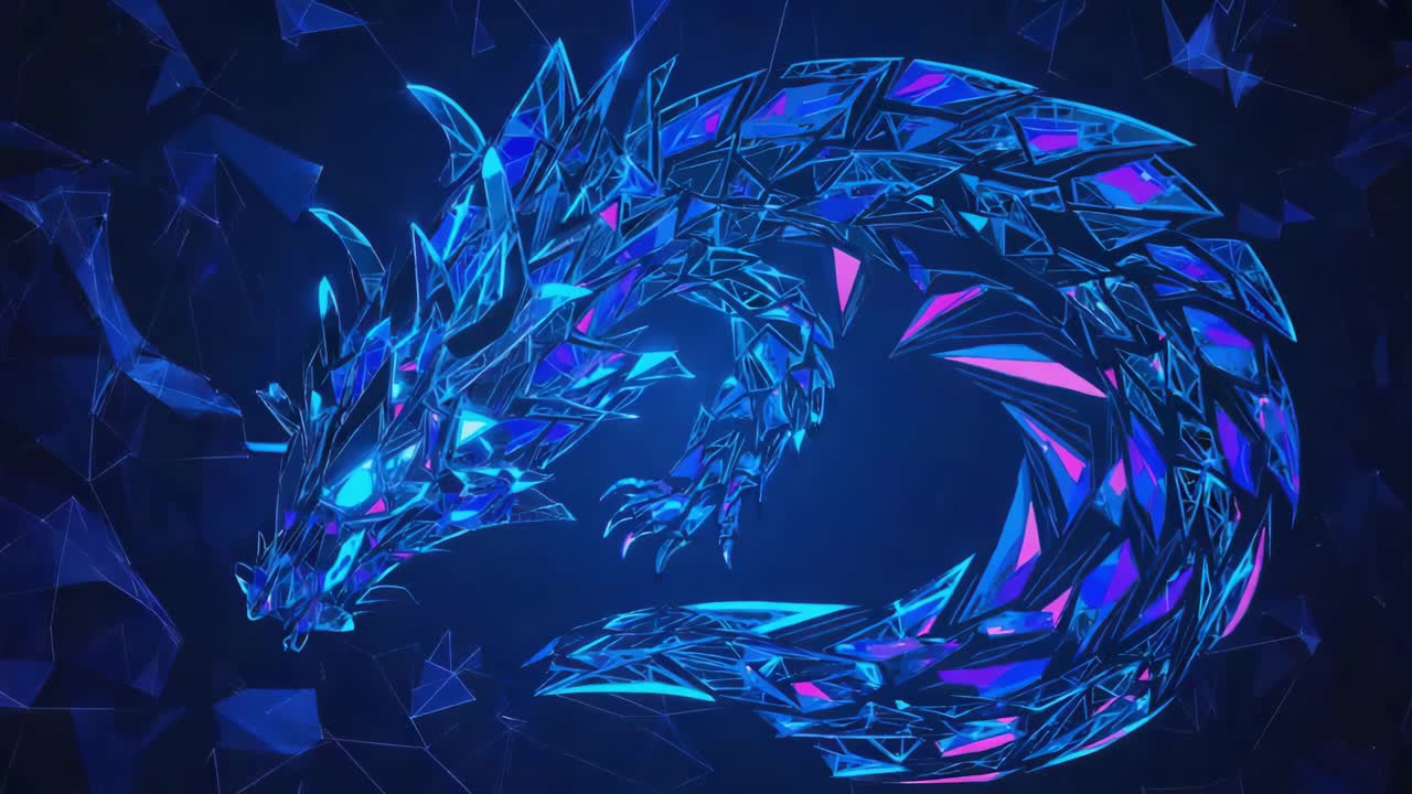 Geometric Purple Dragon
