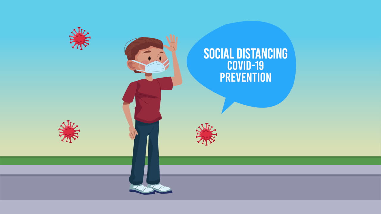 사회적 거리를 지키는 코로나19 예방 메시지 캠페인