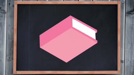 animación de los iconos de los artículos escolares que se mueven por la borda