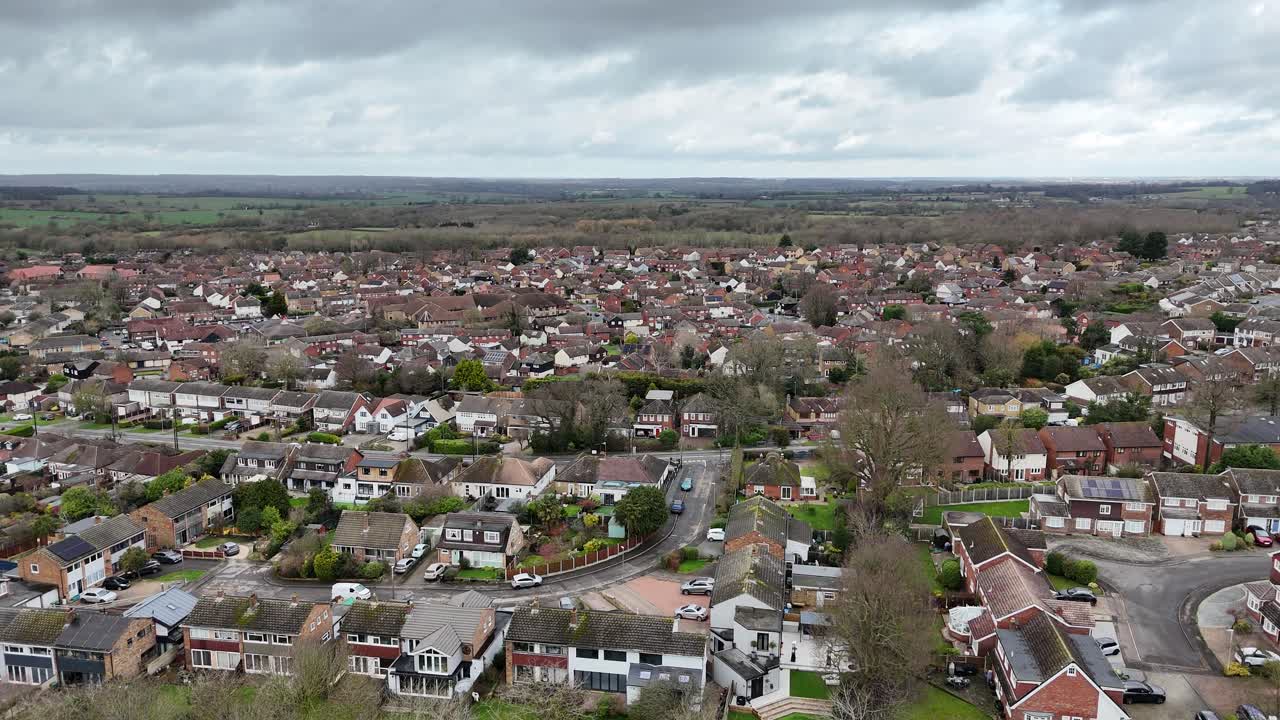 Billericay Essex ,UK houses and streets drone,aerial