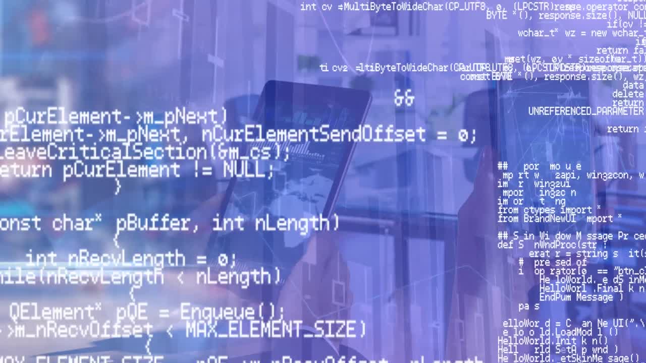 animación del procesamiento de datos sobre personas que utilizan dispositivos electrónicos