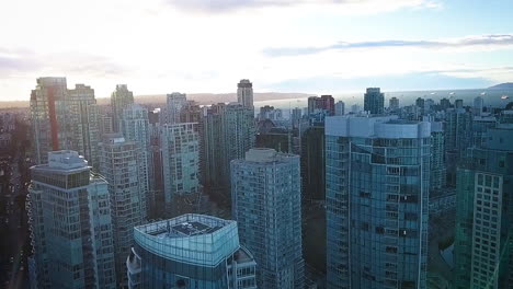 cinematic drone shot of the vancouver skyline