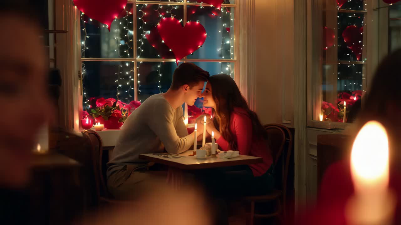 데이트를 하는 만적 인 커플