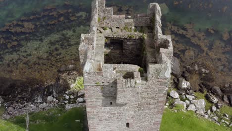 Grace O'Malley's Towerhouse dolly tilt down looks into dark depth of structure