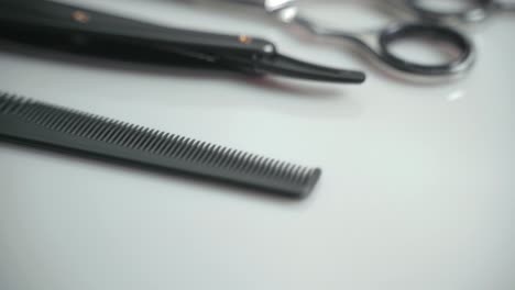 scissors and comb used by professionals in the hairdressing industry