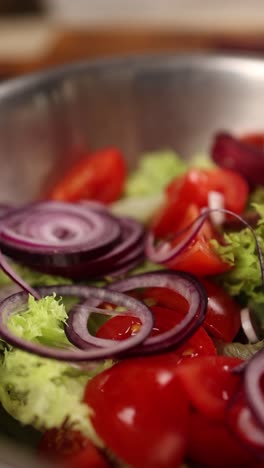 delicious salad with smoked meat and vegetables