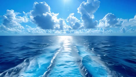 oceanic journey: a bright blue sky over vast waters