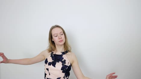 thoughtful female dancer's graceful choreography