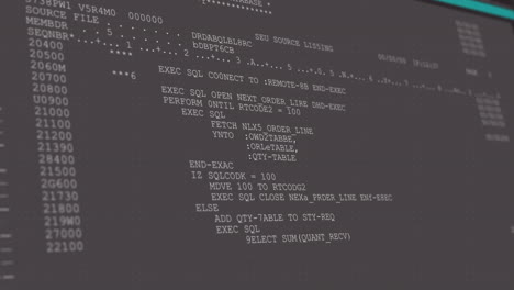 animación de números y procesamiento de datos en pantalla