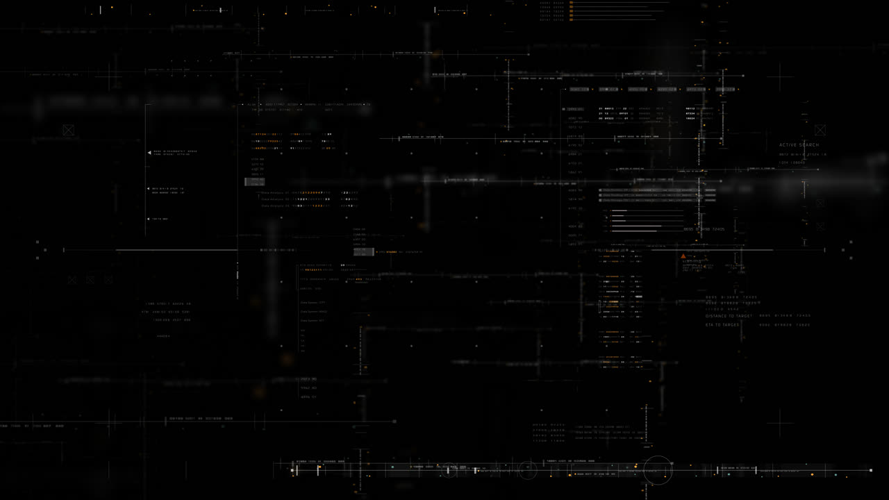Futuristic HUD-UI template with alpha channel for seamless overlay