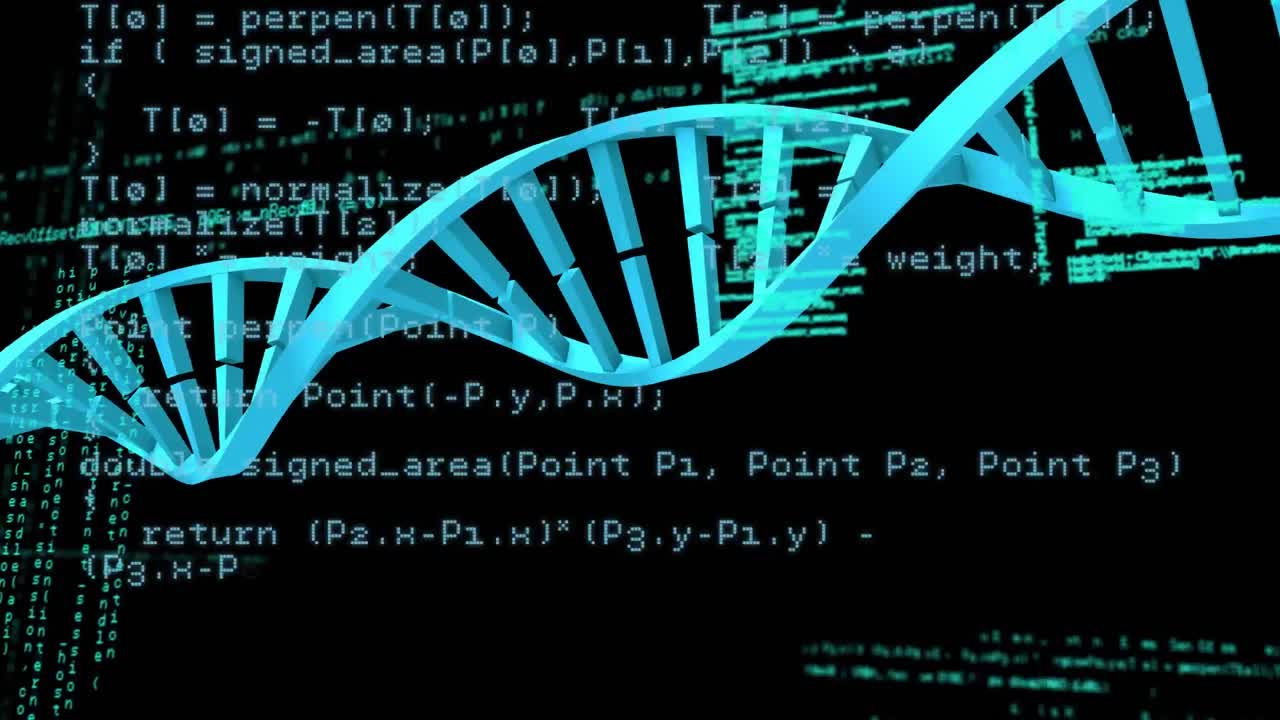 Animation of dna strand and scientific data processing