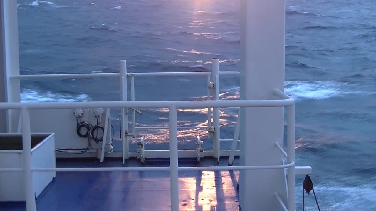 Sunset at Sea from a Cargo Ship