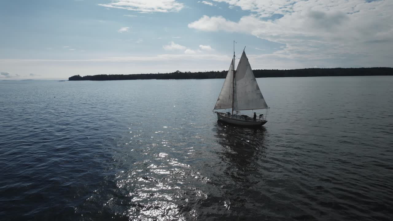 Sailboat sailing on the ocean