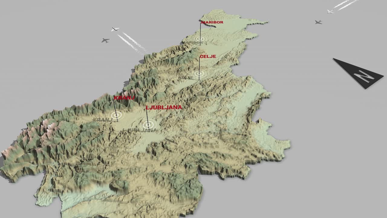 3d 지형 지도 슬로베니아