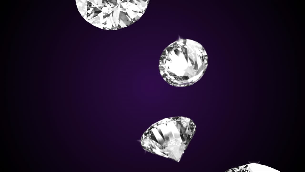 Beautiful large close up crystal clear shining round cut diamond black mirror green screen loop