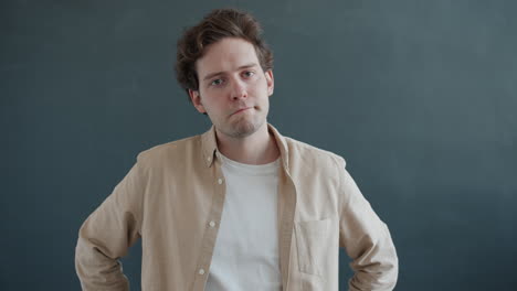 man with neutral expression
