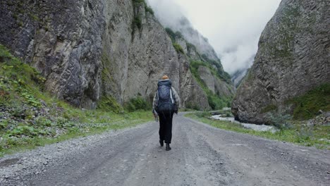 hiking through a mountain valley