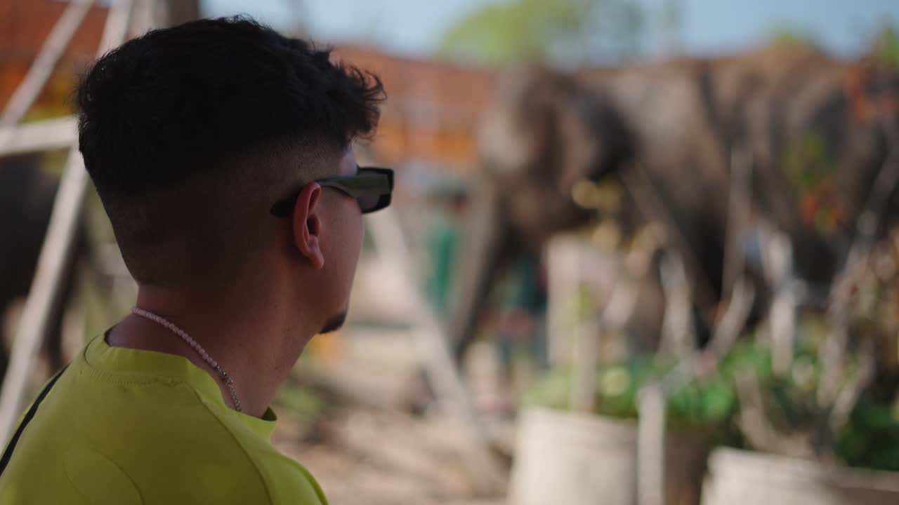 A man looking outdoors