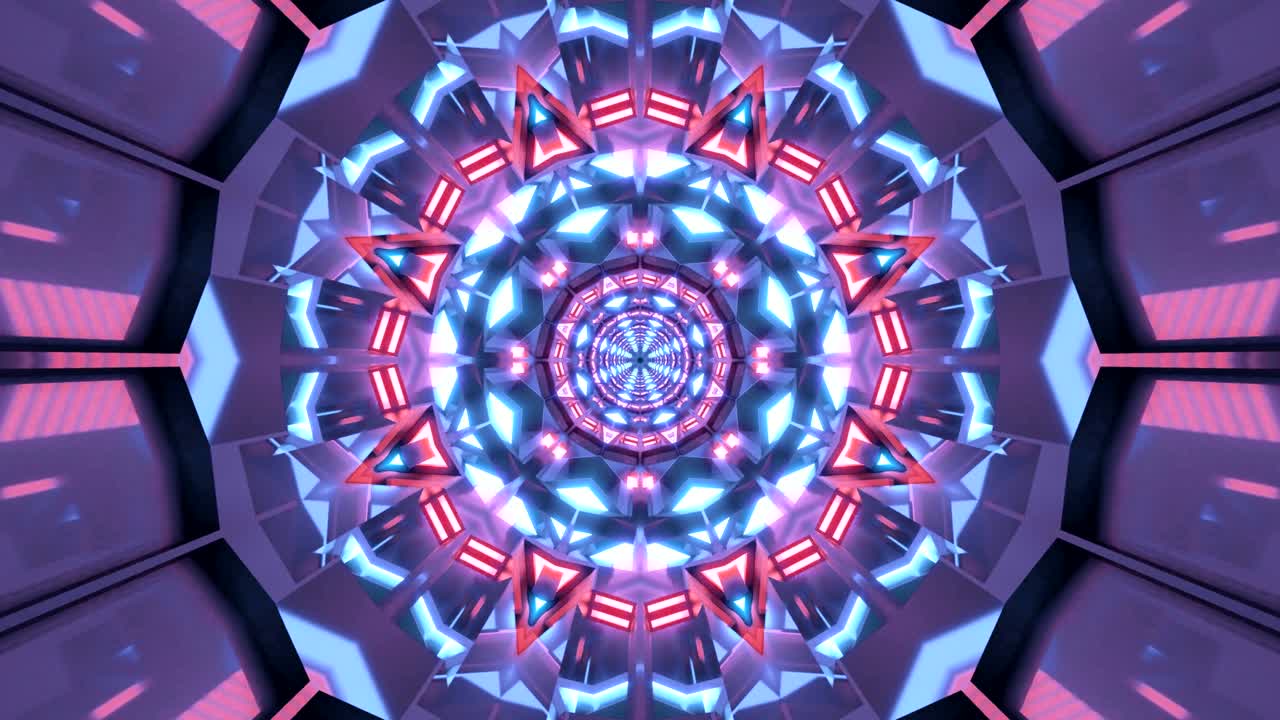 A captivating tunnel design filled with vibrant colors and glowing lights creates a seamless loop. This visual experience enhances any screen while providing a calming effect and continuous motion