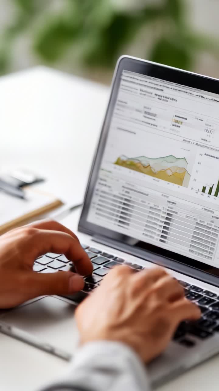 Menganalisis Tren Data pada Laptop: Fokus pada Grafik, Metrik, dan Analitik di Lingkungan Ruang Kerja Modern