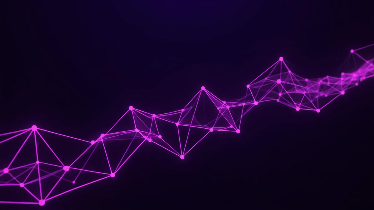 Abstract Purple Digital Network Connection Structure